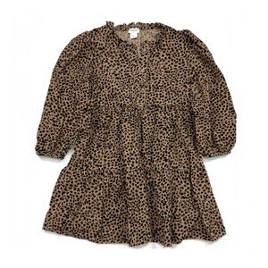 J. Crew Crewcuts Girls' Leopard Corduroy Dress in Sandy Cliff Black Molas